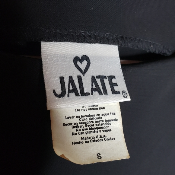 VINTAGE Dress JALATE Black Maxi Sleeveless White Floral Sz S - Picture 8 of 9